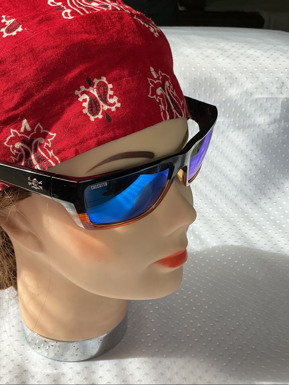 Costa Black Frame Sunglasses with Blue Mirrored Lenses